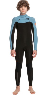 2023 Quiksilver Boys Everyday Sessions 4/3mm GBS Chest Zip Wetsuit EQBW103094 - Black / Provincial Blue